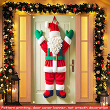 Santa Claus Door Hanging Decoration – Festive Christmas Banner for Indoor & Outdoor Use | Durable Polyester Door Cover, No Electricity Required