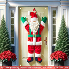 Santa Claus Door Hanging Decoration – Festive Christmas Banner for Indoor & Outdoor Use | Durable Polyester Door Cover, No Electricity Required